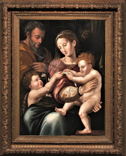 Sainte Famille avec Saint Jean- atelier MIchele Tosini (Firenze 1503-1577)